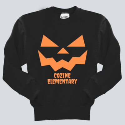 Youth Crewneck - Fall Holidays - Jack O' Lantern - Orange Thumbnail