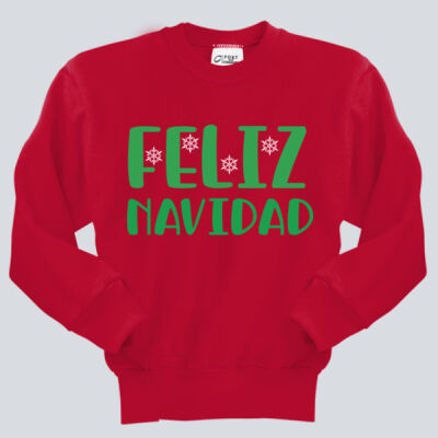Youth Crewneck - Winter Holidays - Feliz Navidad - Green Thumbnail