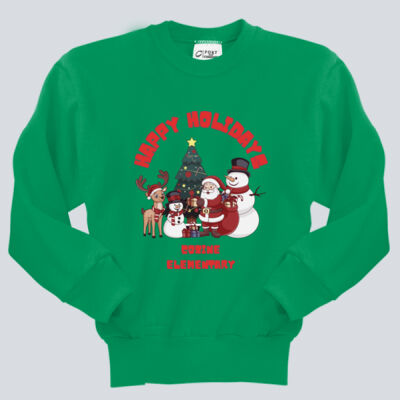 Youth Crewneck - Winter Holidays - Happy Holidays - Red Thumbnail