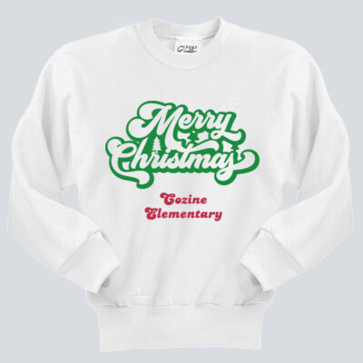 Youth Crewneck - Winter Holidays - Merry Christmas - Green & Red Thumbnail