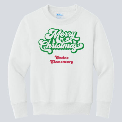 Youth Crewneck - Winter Holidays - Merry Christmas - Green & Red Thumbnail